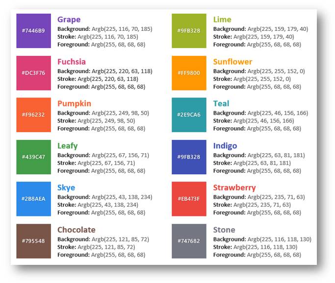 Resources color scheme