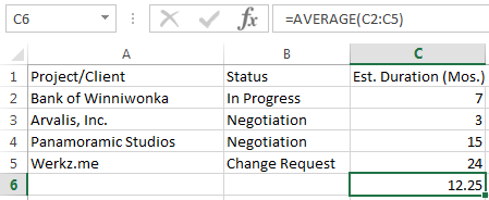 Result in Excel